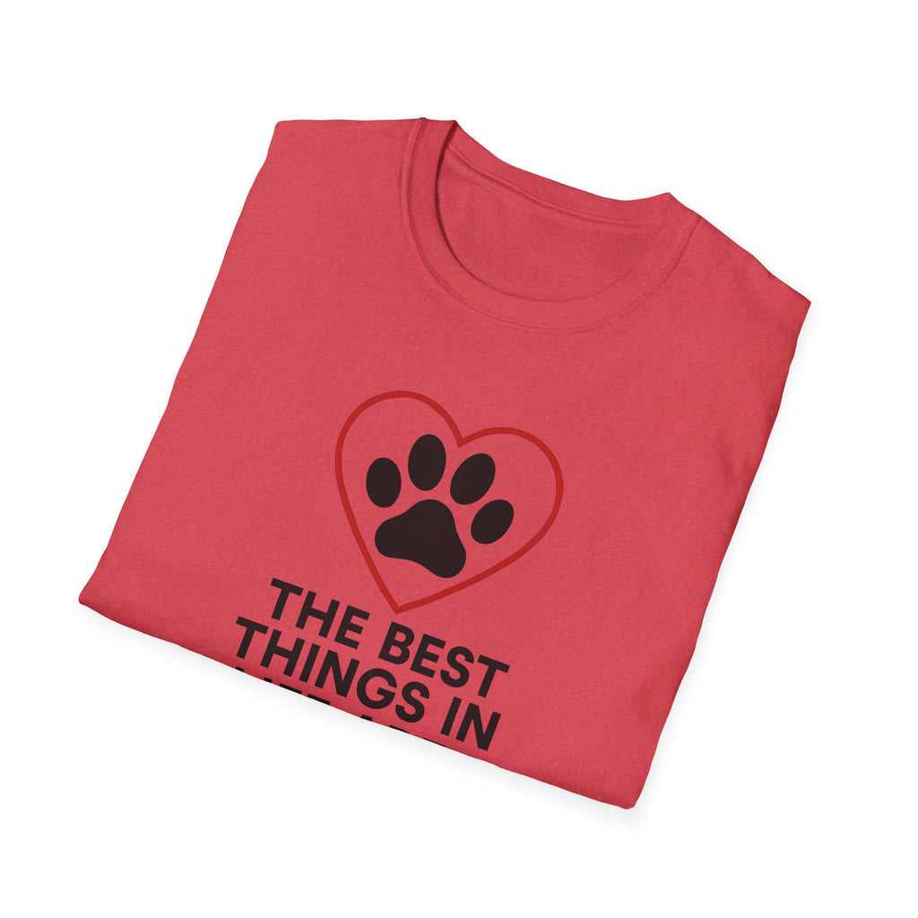 Dog Lover T-Shirt — “The Best Things in Life Are Furry” Paw Heart Tee