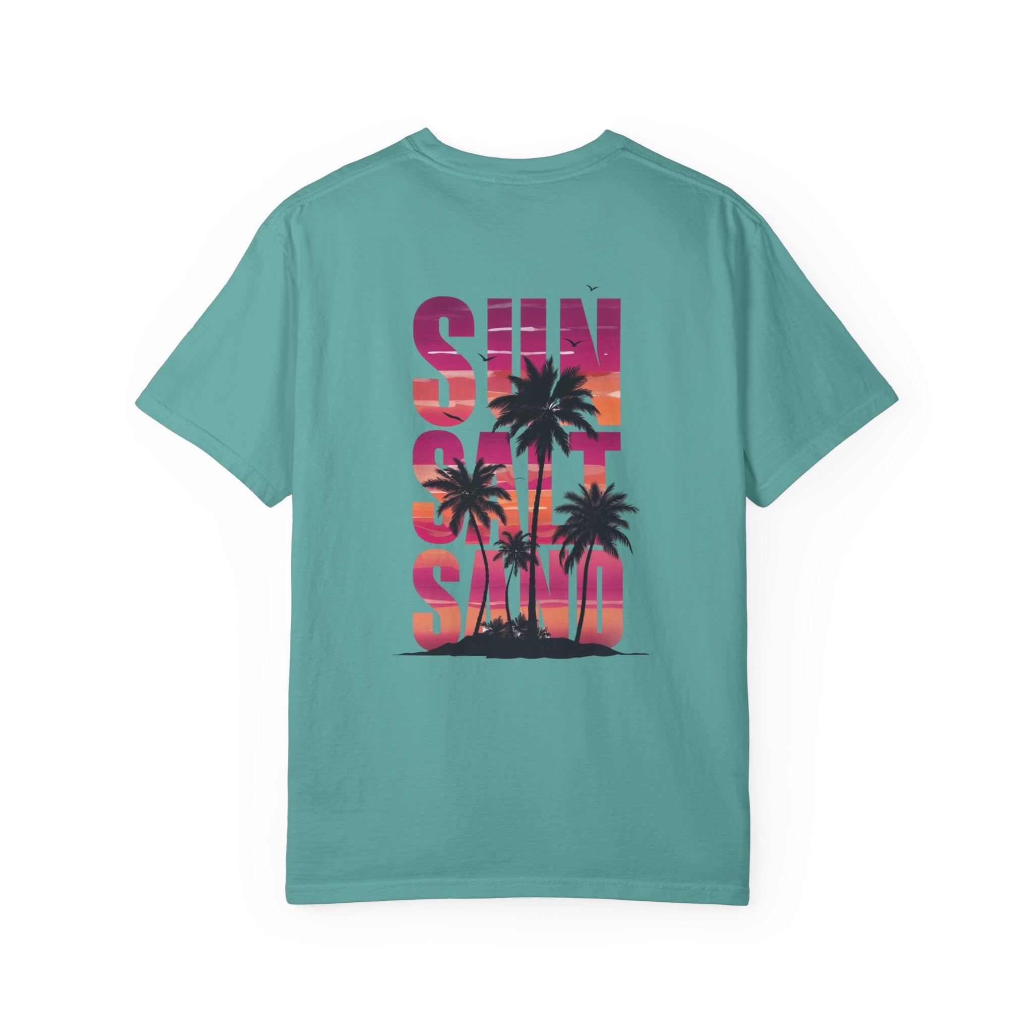 Sunset Sand T-Shirt — Palm Tree Beach Graphic Tee