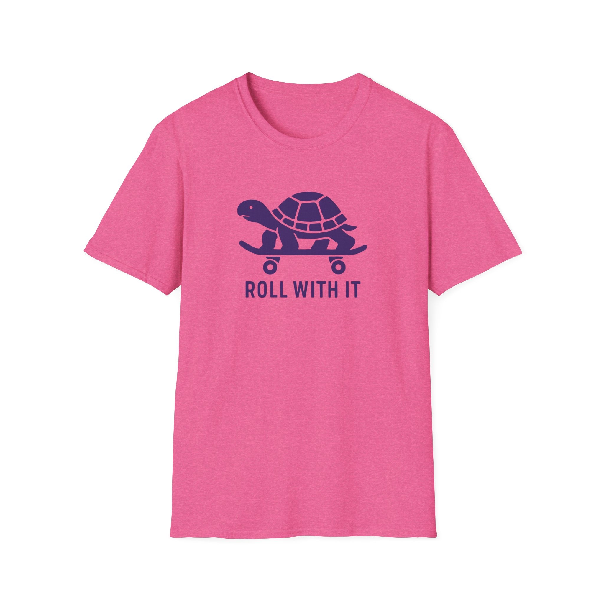 T-Shirt — "Roll With It" Turtle Skateboard Graphic Tee
