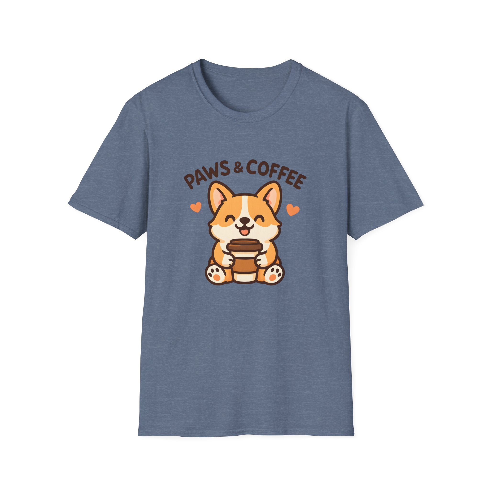 Paws & Coffee Corgi T-Shirt — Cute Dog Lover Coffee Tee