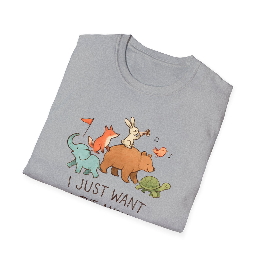 I Just Want All The Animals T-Shirt — Cute Animal Stack Tee for Animal Lovers