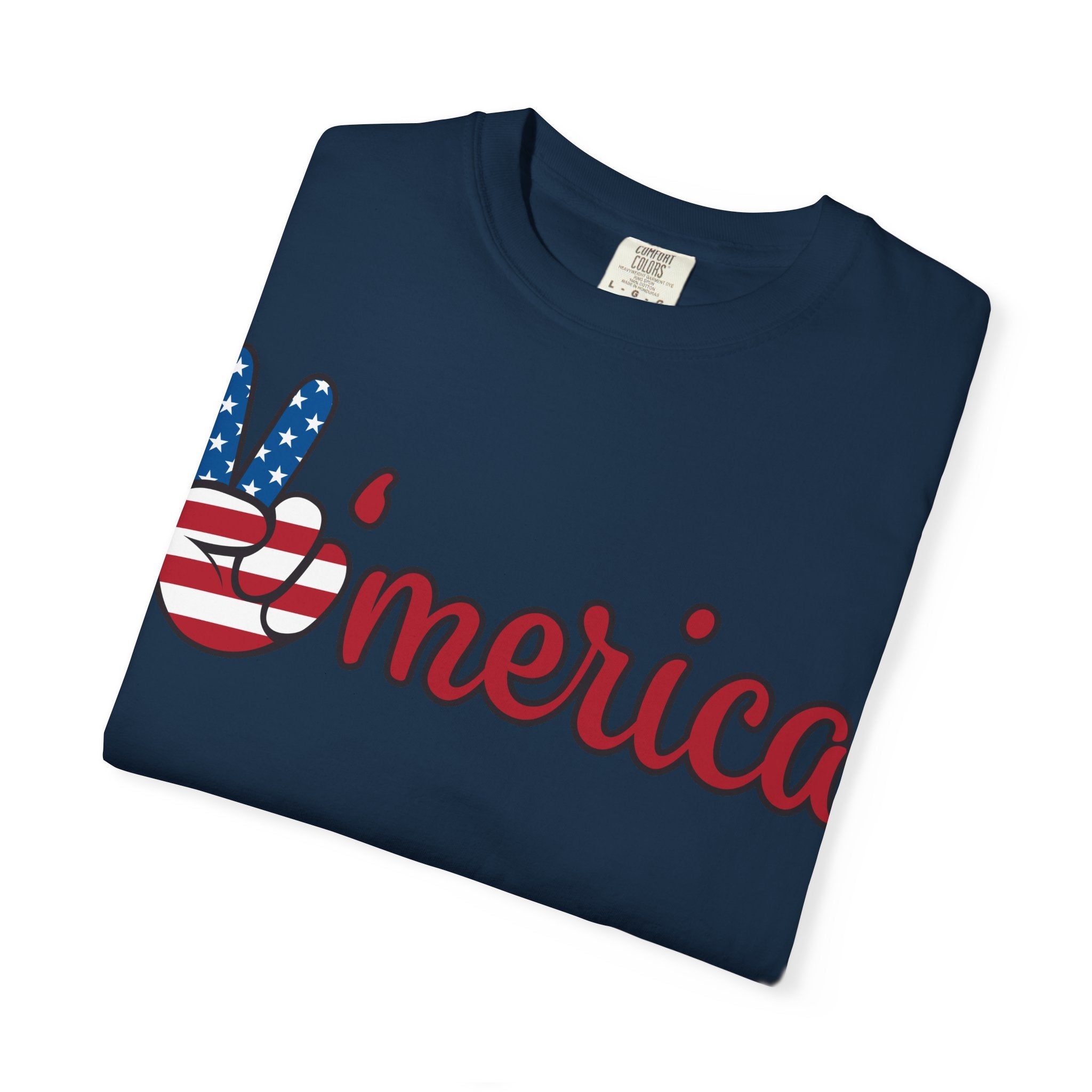 'Merica Peace Sign T-Shirt — Patriotic USA Flag Graphic Tee for 4th of July