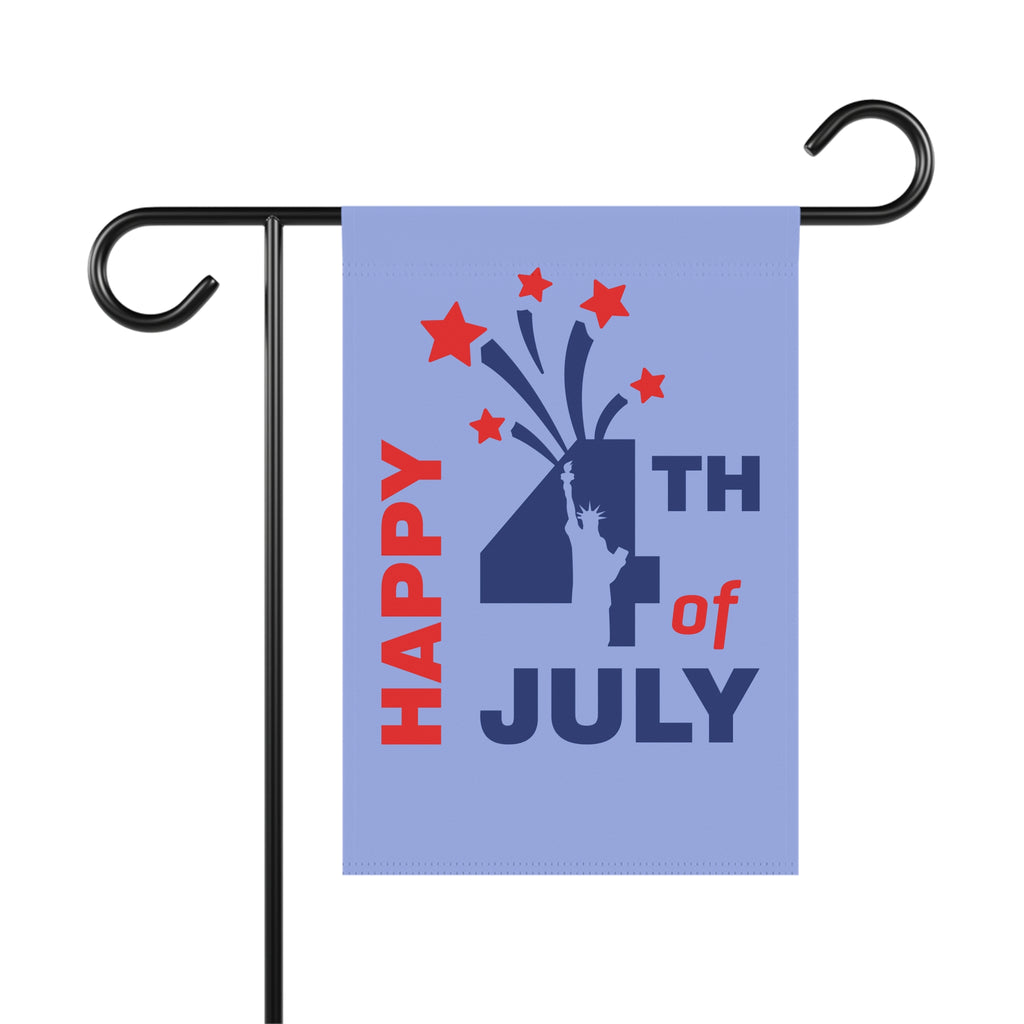 4th of July Garden Flag — Happy 4th of July Patriotic Yard Banner