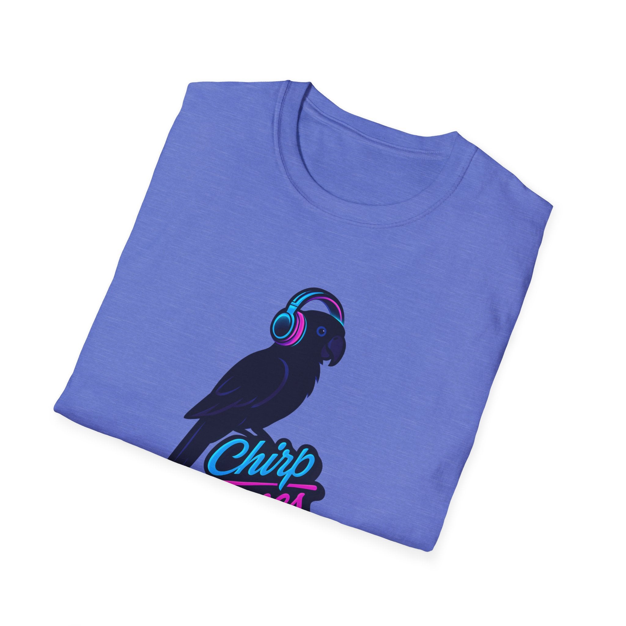 T-Shirt — 'Chirp Tunes' Parrot with Headphones Graphic Tee