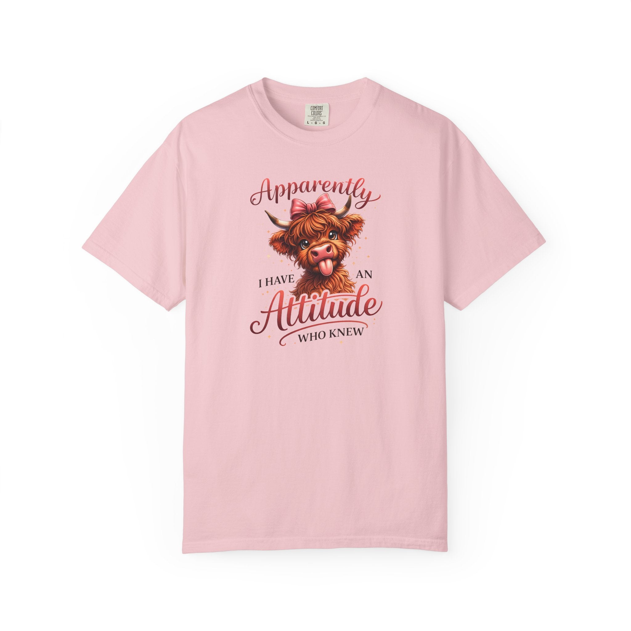 Attitude Highland Cow T-Shirt — "Apparently I Have an Attitude" Cute Cow Graphic Tee