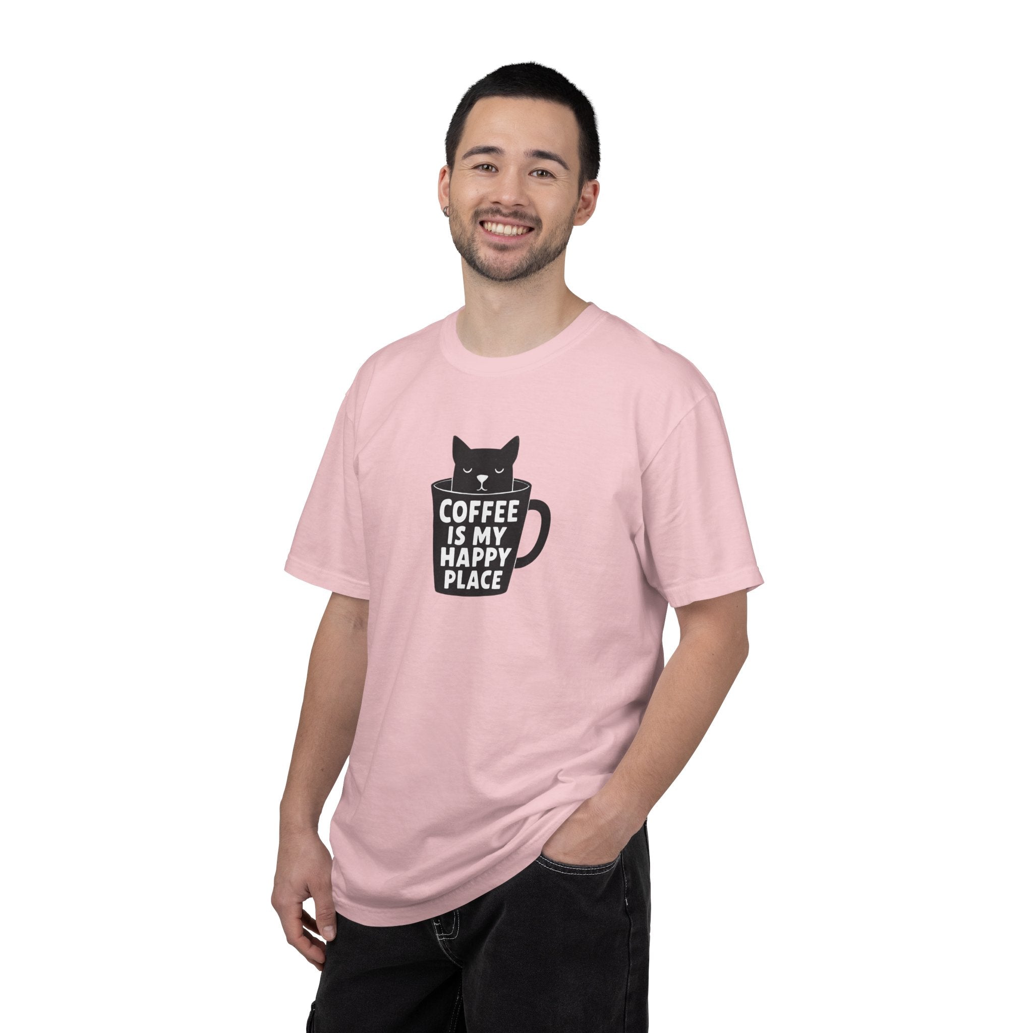 Coffee Is My Happy Place T-Shirt — Cat & Coffee Graphic Tee