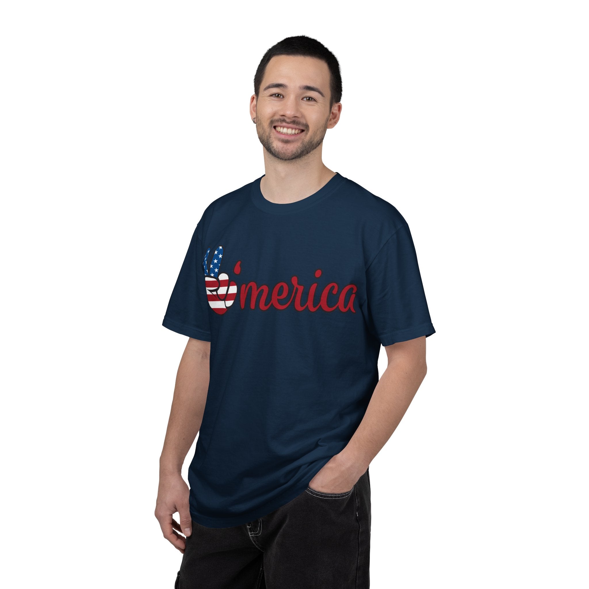 'Merica Peace Sign T-Shirt — Patriotic USA Flag Graphic Tee for 4th of July
