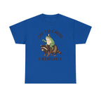 Off to Cause a Kerfuffle T-Shirt — Funny Frog Riding Raccoon Graphic Tee