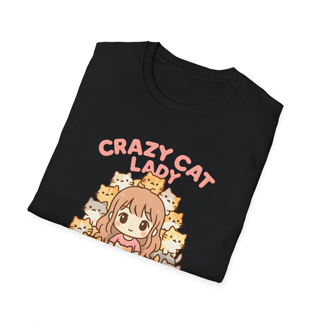 Crazy Cat Lady T-Shirt — Cute Anime Cat Mom Graphic Tee