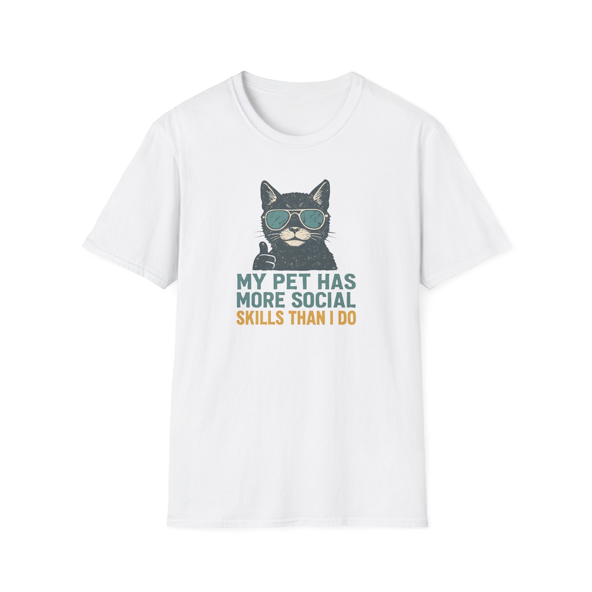 Cat T-Shirt — “My Pet Has More Social Skills Than I Do” Funny Cat Graphic Tee
