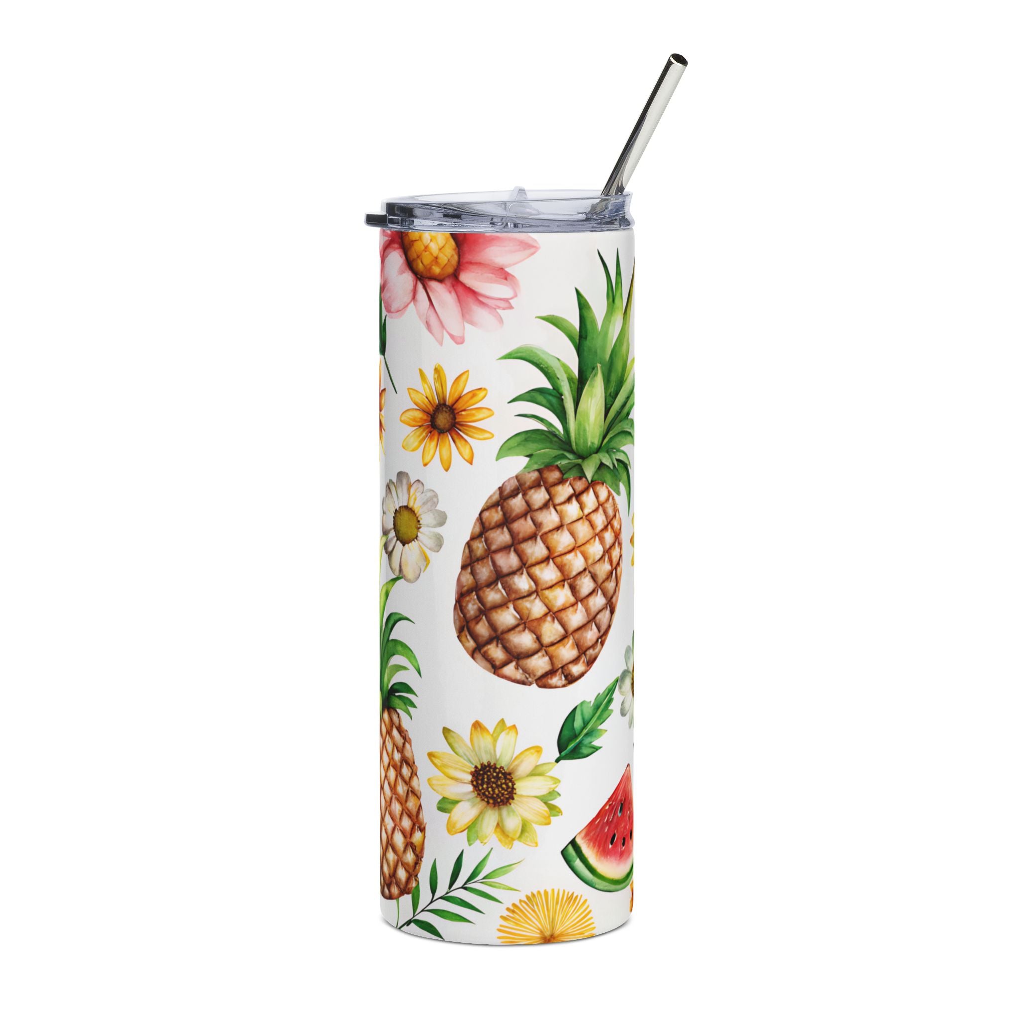 Pineapple & Watermelon Floral 20oz Stainless Tumbler