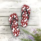 OU Crimson Logo Flip Flops — College Pride Beach Sandals