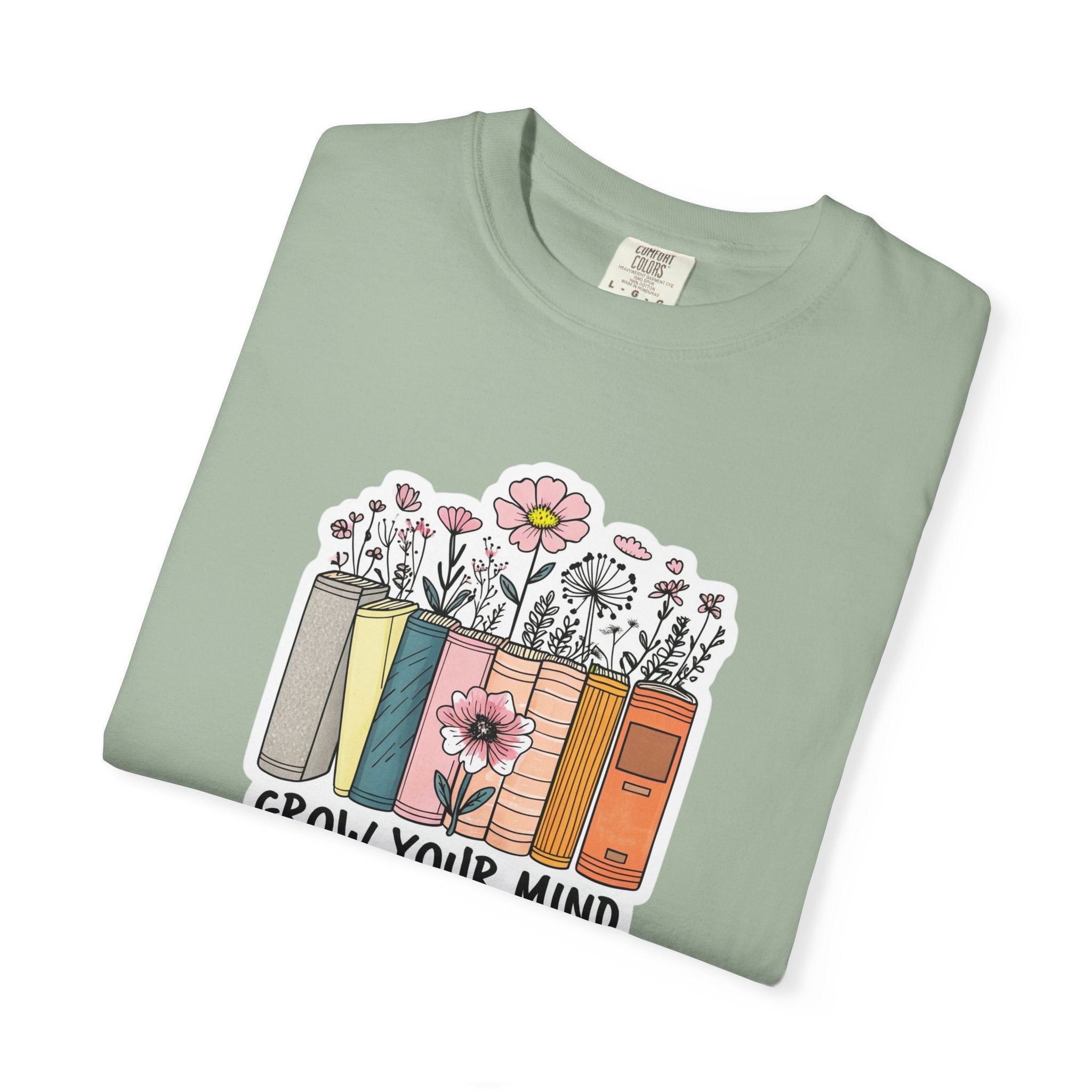 Grow Your Mind Book Stack T-Shirt