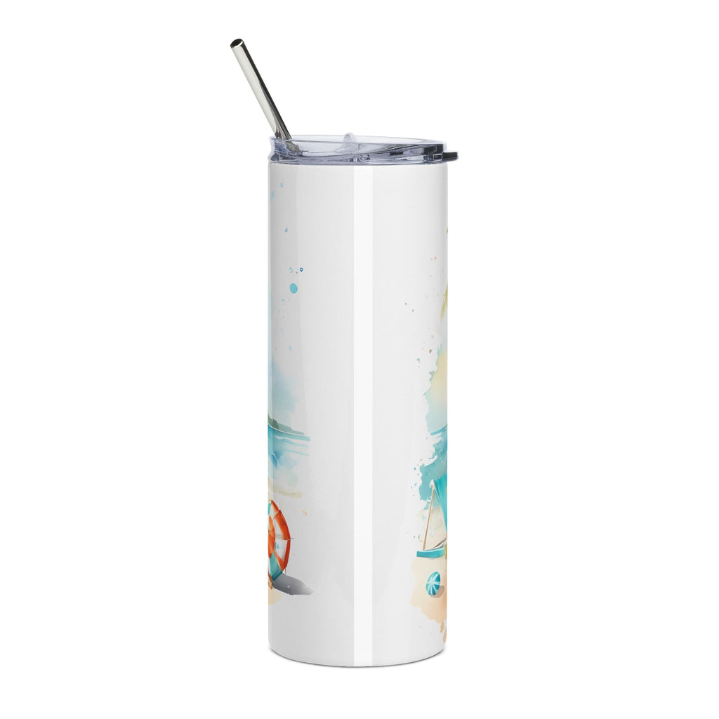 Beach Palm 20oz Stainless Steel Tumbler – Tropical Seaside Drinkware