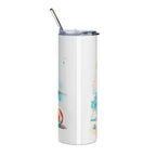 Beach Palm 20oz Stainless Steel Tumbler – Tropical Seaside Drinkware