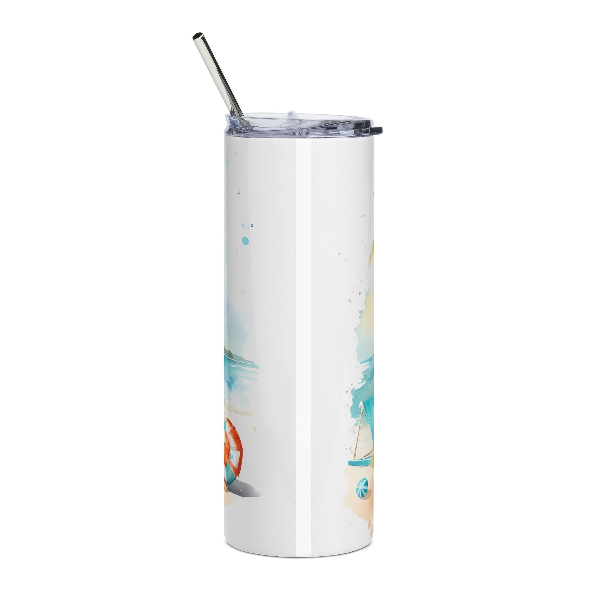 Beach Palm 20oz Stainless Steel Tumbler – Tropical Seaside Drinkware