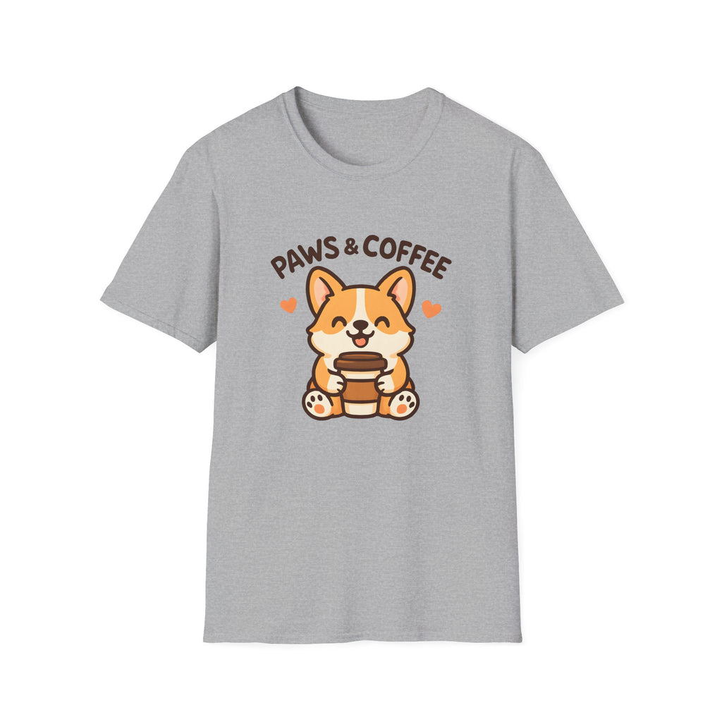 Paws & Coffee Corgi T-Shirt — Cute Dog Lover Coffee Tee