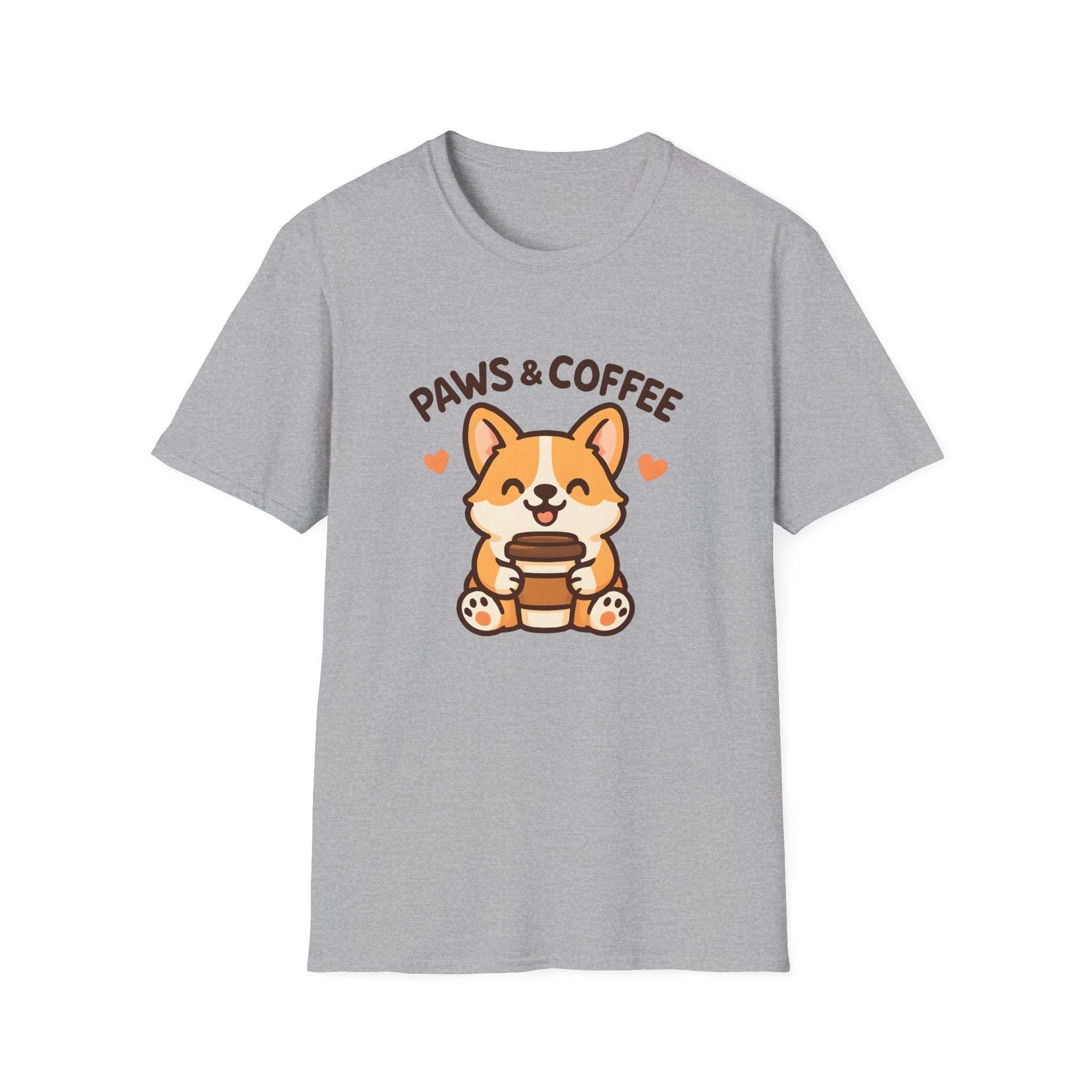 Paws & Coffee Corgi T-Shirt — Cute Dog Lover Coffee Tee