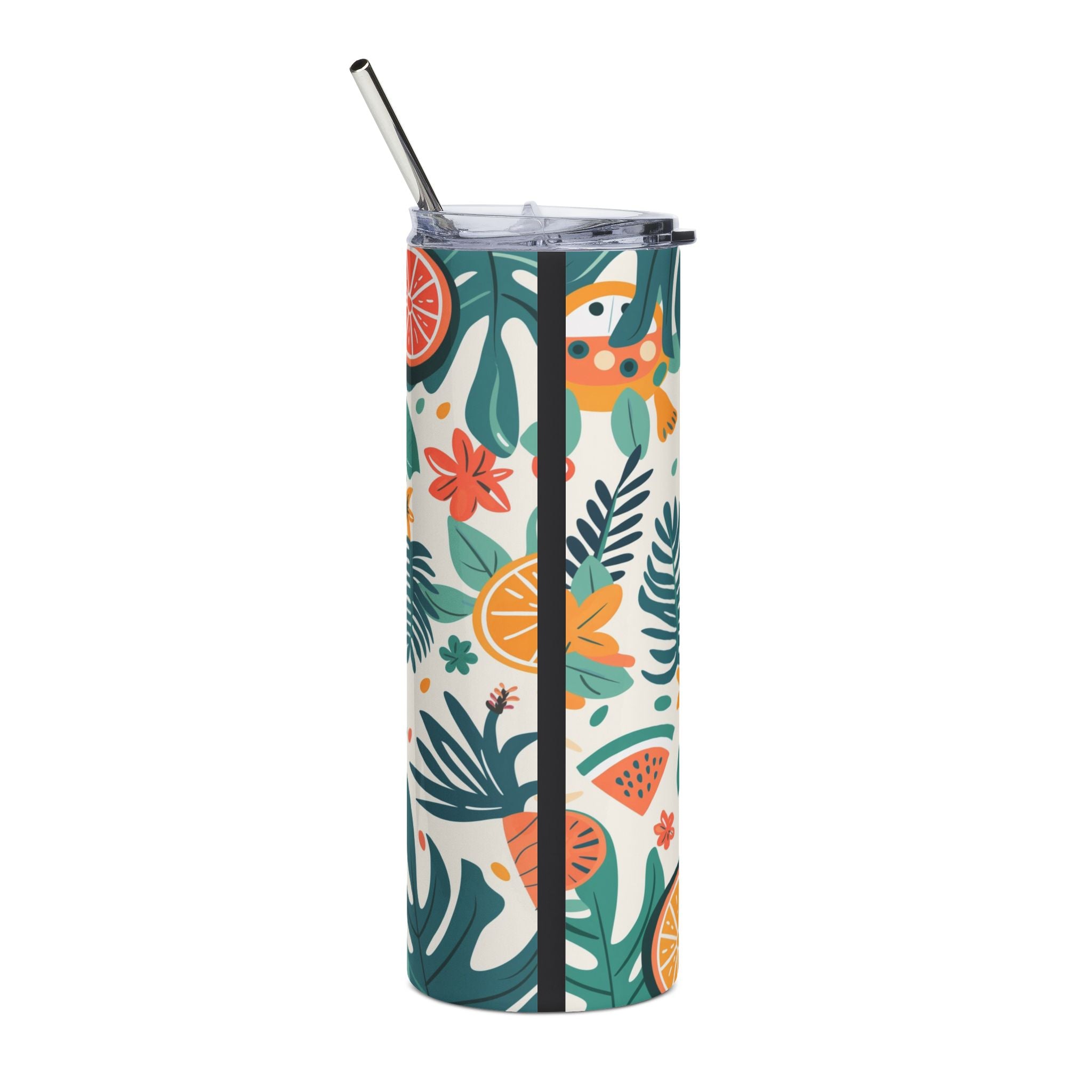 20oz Tumbler — "Hot Mom Summer" Tropical Stainless Steel Travel Cup