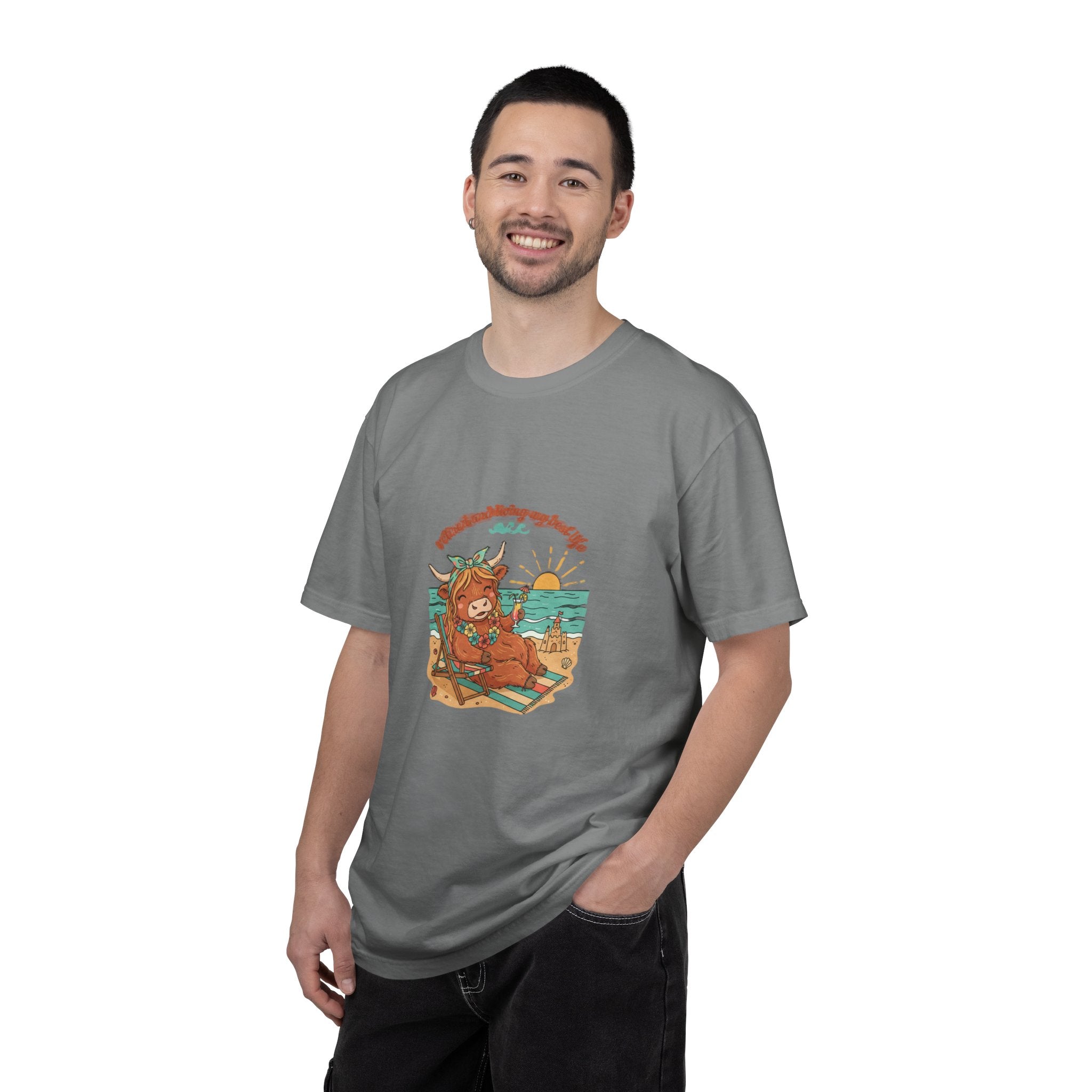 Retired Highland Cow at the Beach T-shirt