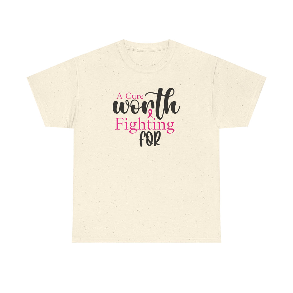 Breast Cancer Support T-Shirt — "Worth Fighting For" Pink Ribbon Tee