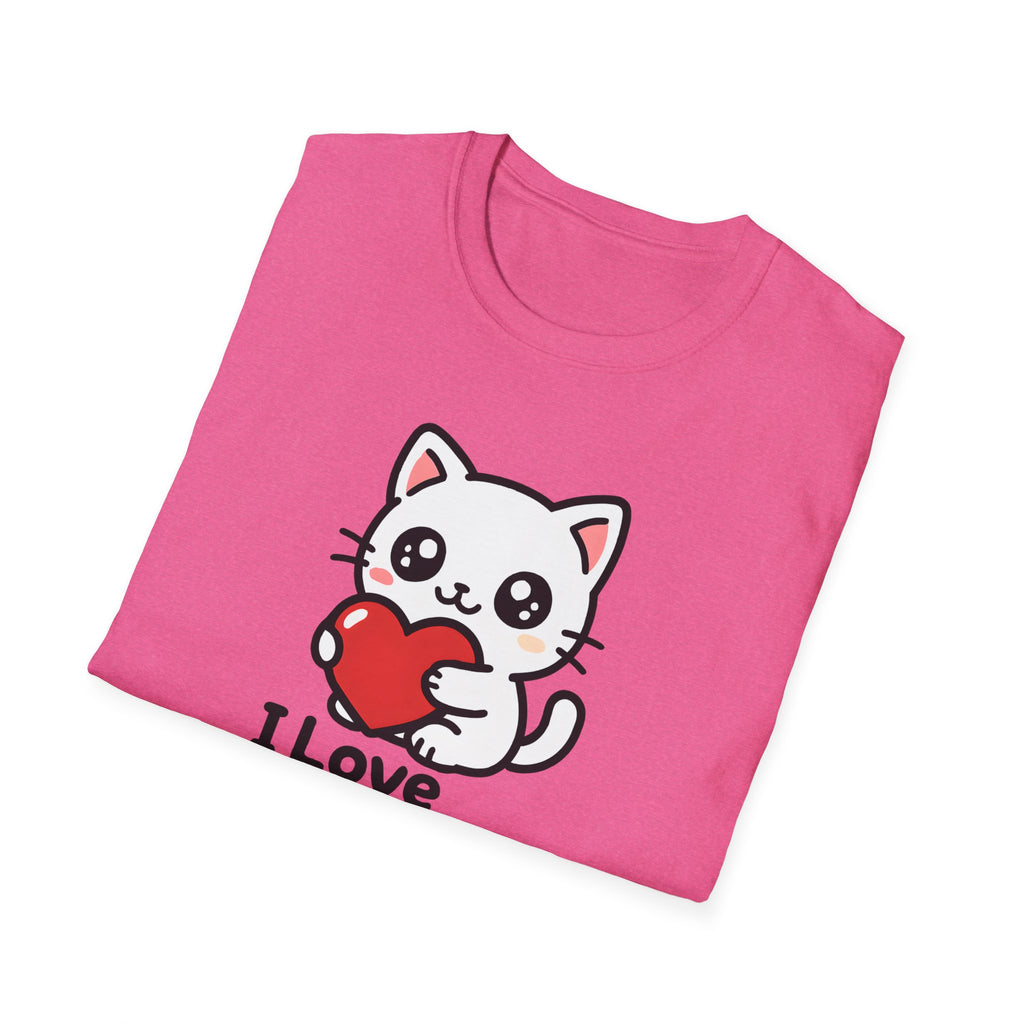 I Love My Cat Cute Cartoon Tee - Cat Lover Heart T-Shirt