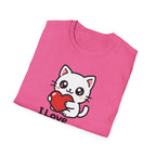 I Love My Cat Cute Cartoon Tee - Cat Lover Heart T-Shirt