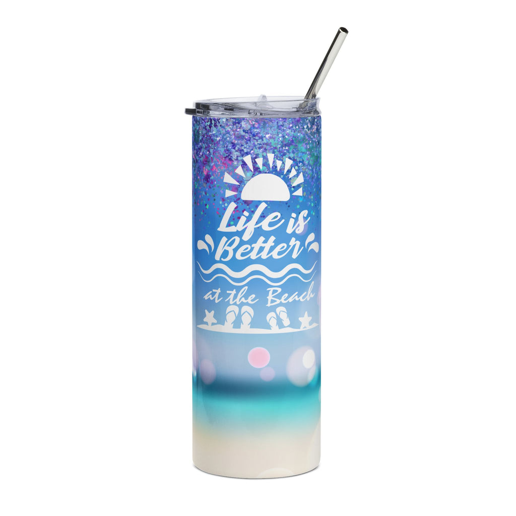 Beach Vibes 20oz Stainless Tumbler — "Life is Better at the Beach" Insulated Travel Cup