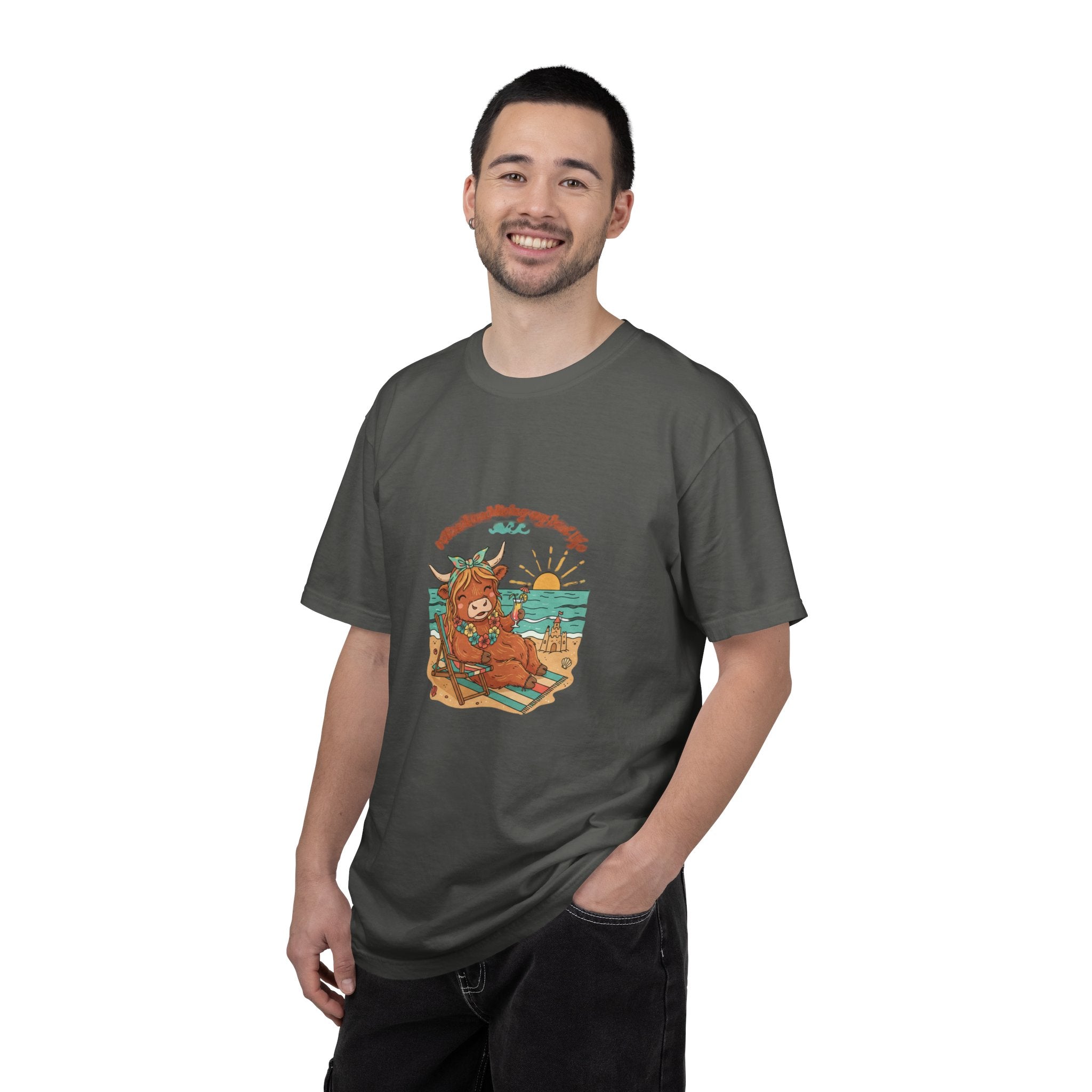 Retired Highland Cow at the Beach T-shirt