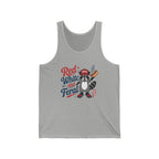 Red, White and Feral Tank Top — Patriotic Racoon Graphic Tank