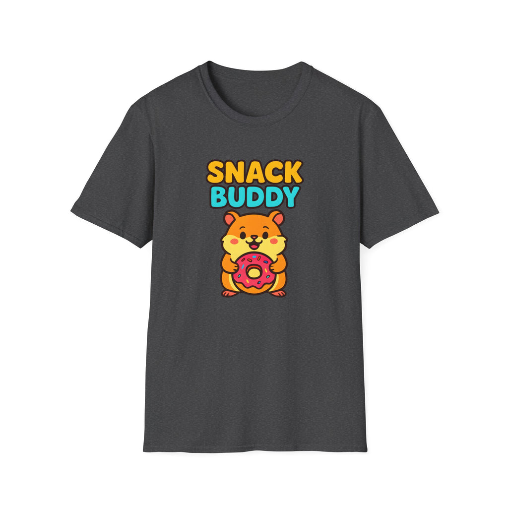 Snack Buddy T‑Shirt — Cute Cartoon Hamster Holding Donut