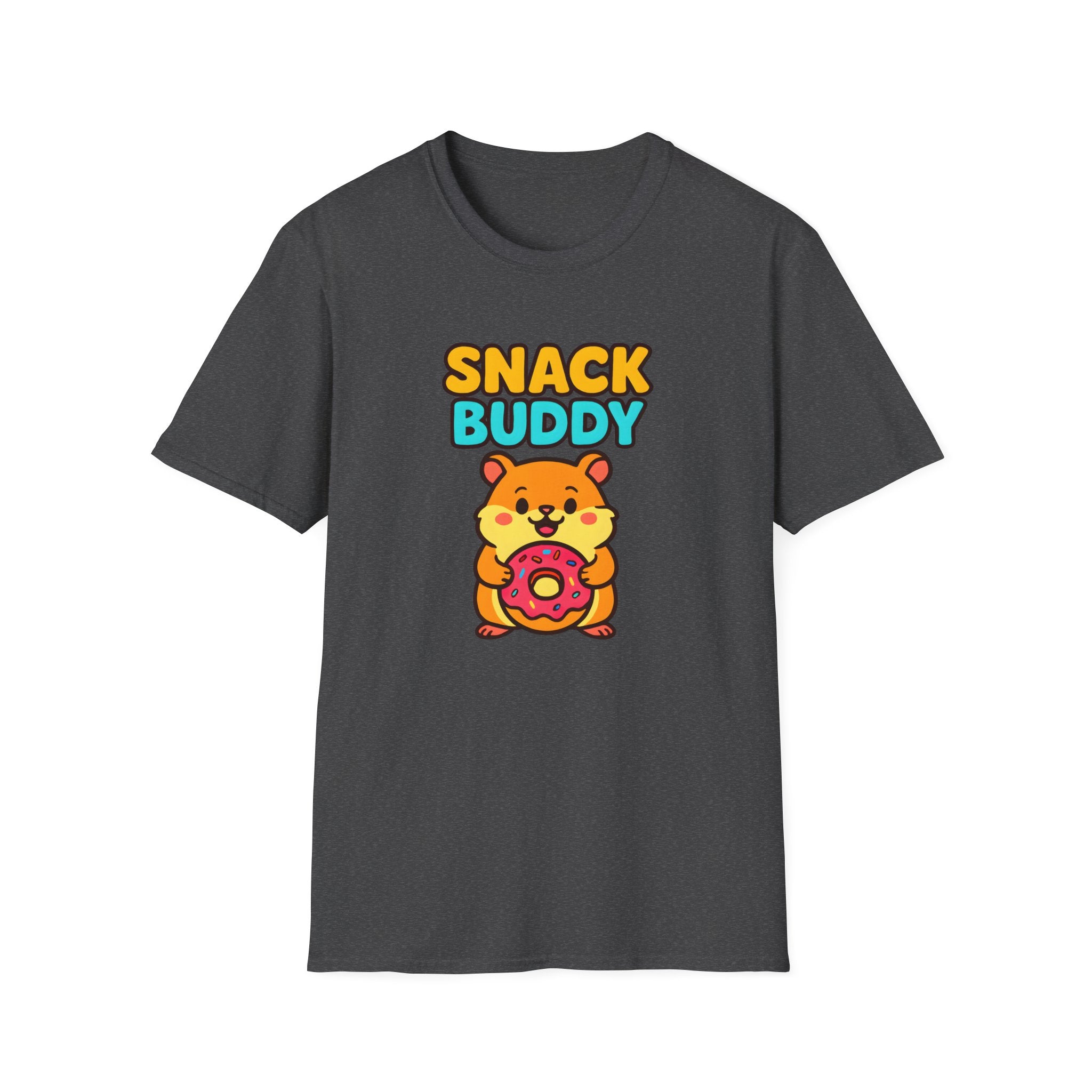 Snack Buddy T‑Shirt — Cute Cartoon Hamster Holding Donut
