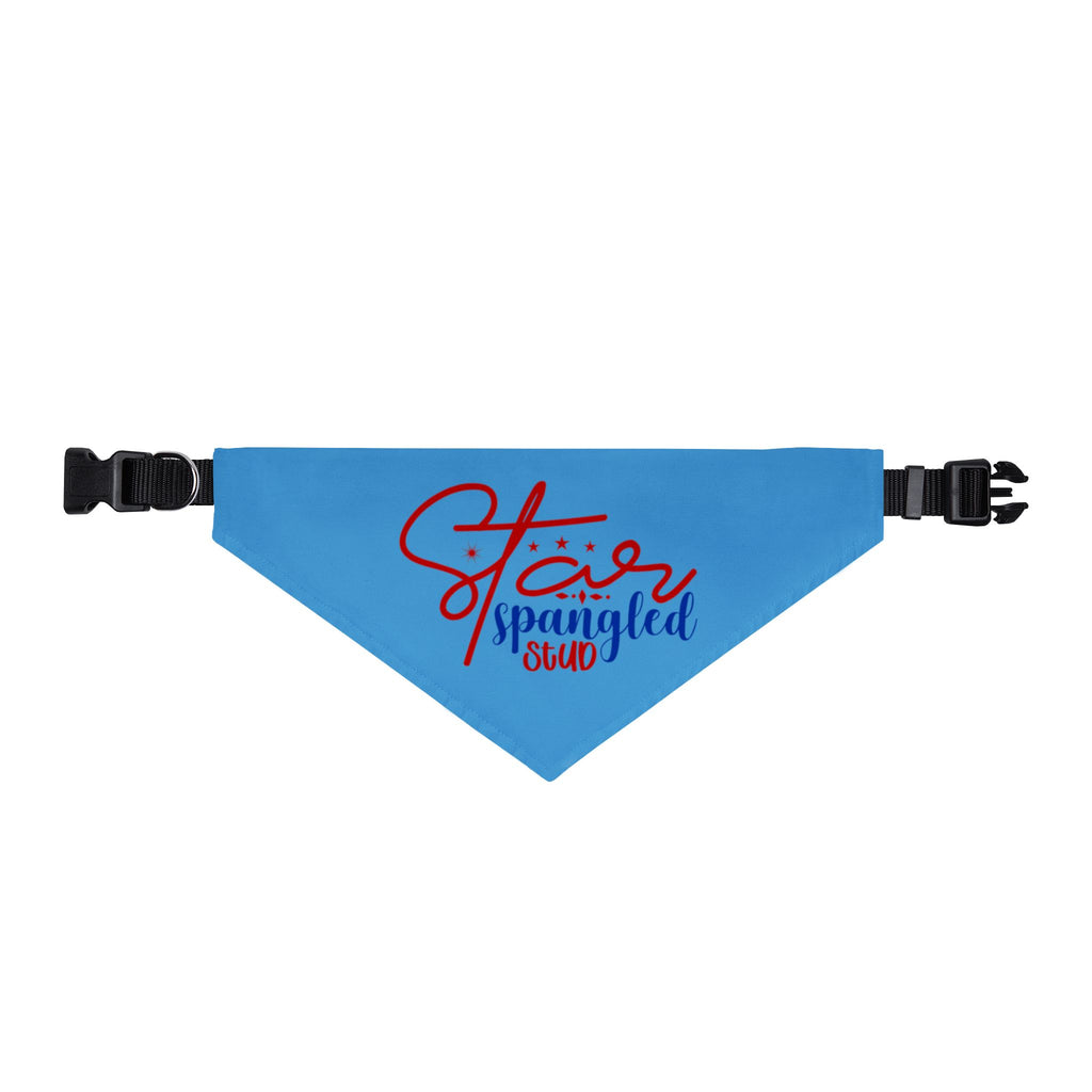 Bandana - "Star Spangled Stud" Clip-On Pet Bandana (Patriotic Red & Blue)