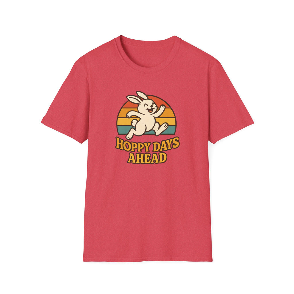 Hoppy Days Ahead T-Shirt — Retro Bunny Easter Tee