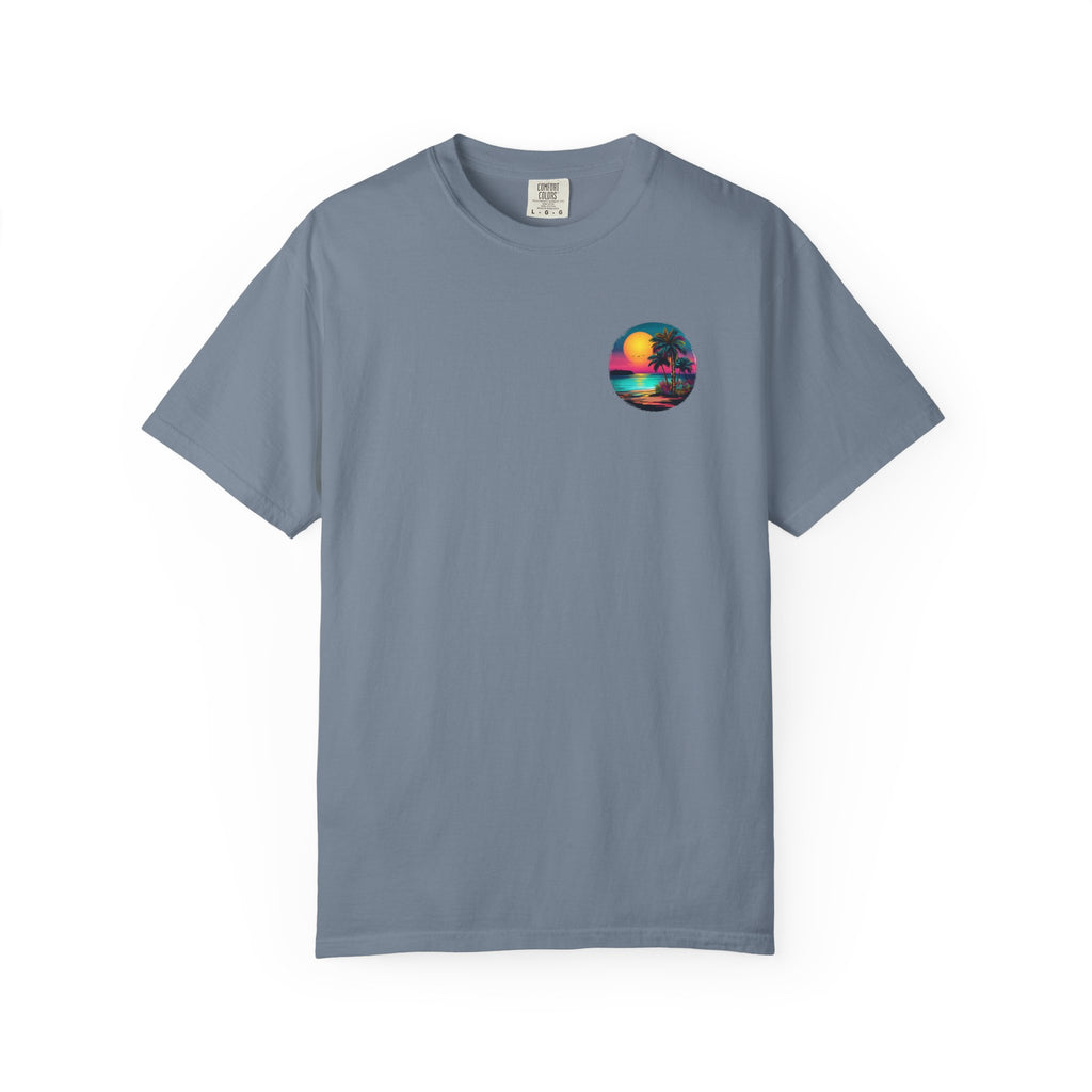 Sunset Sand T-Shirt — Palm Tree Beach Graphic Tee