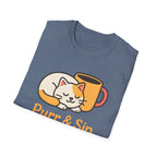 Purr & Sip Cat Coffee T-Shirt