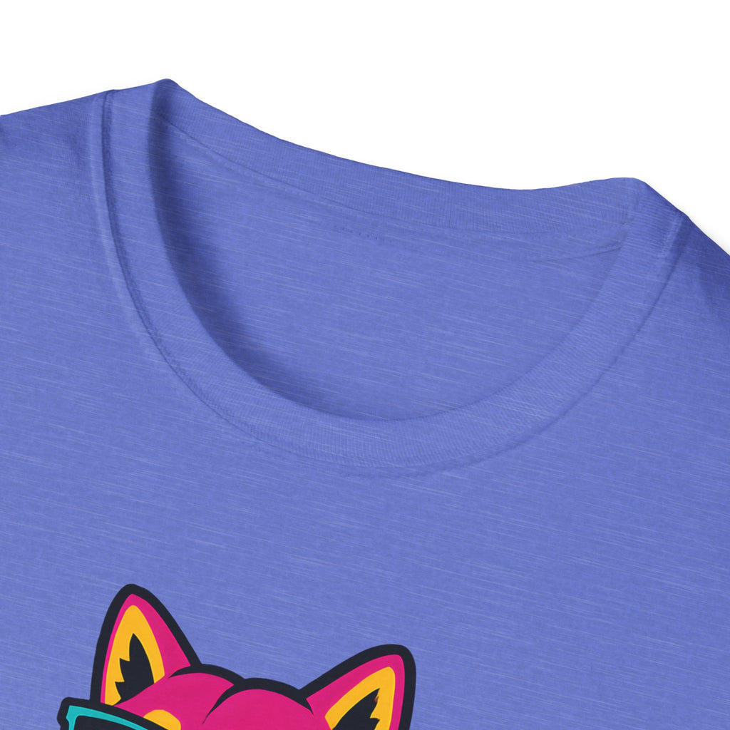 Pawsome Sunglasses Dog T-Shirt – Retro Neon Shiba Graphic Tee