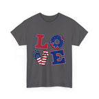 Patriotic LOVE Tee - USA Flag Donut Graphic