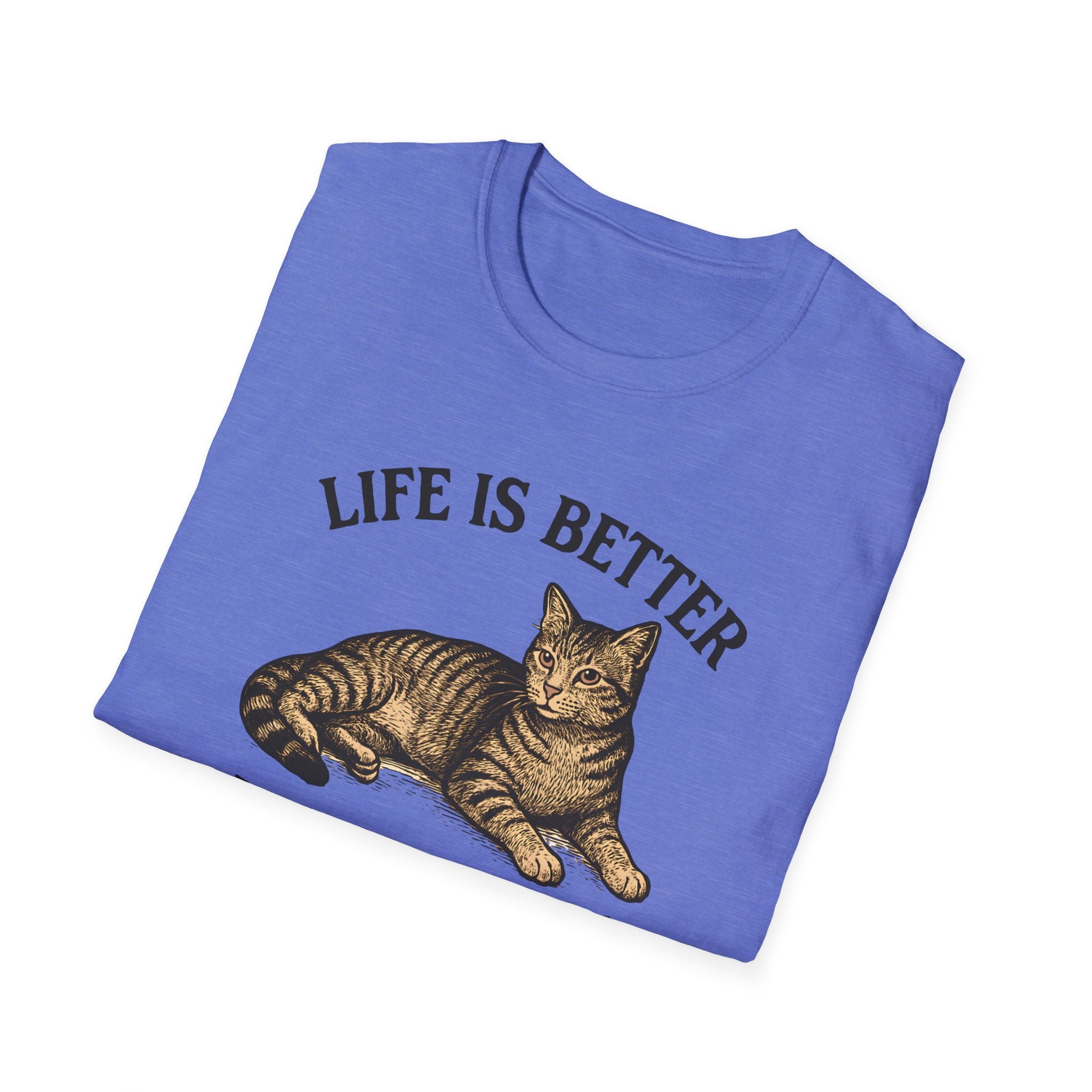 Life Is Better With a Cat T-Shirt — Vintage Tabby Cat Tee for Cat Lovers