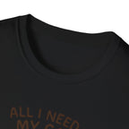 Cat and Coffee T‑Shirt — "All I Need Is My Cat and Coffee" Cute Cat in Mug Tee