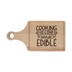Engraved Wooden Cutting Board – "Cooking Is Love Made Edible"
