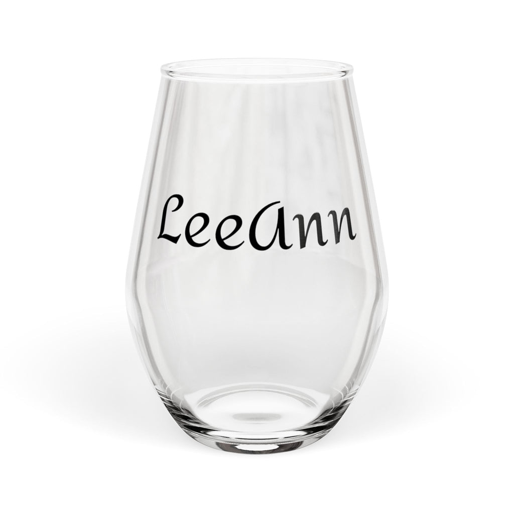 Personalized Stemless Wine Glass — Custom Name "LeeAnne" 11.75oz