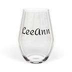 Personalized Stemless Wine Glass — Custom Name "LeeAnne" 11.75oz