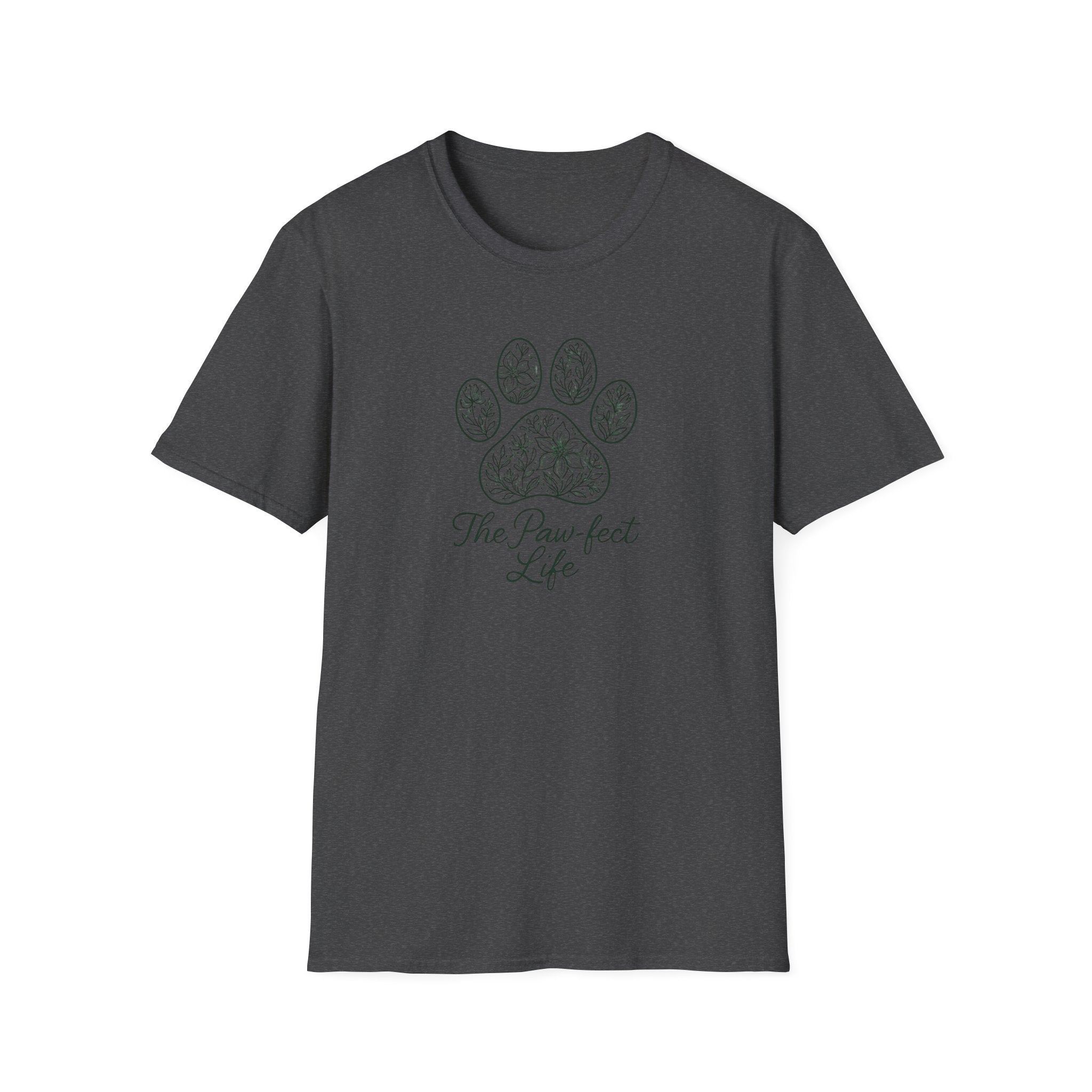 Paw-fect Life T-Shirt — Floral Paw Print Tee for Dog & Cat Lovers