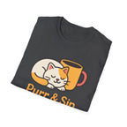 Purr & Sip Cat Coffee T-Shirt
