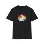 Retro Sunset Bunny T-Shirt — Cute Rabbit Vintage Stripe Tee