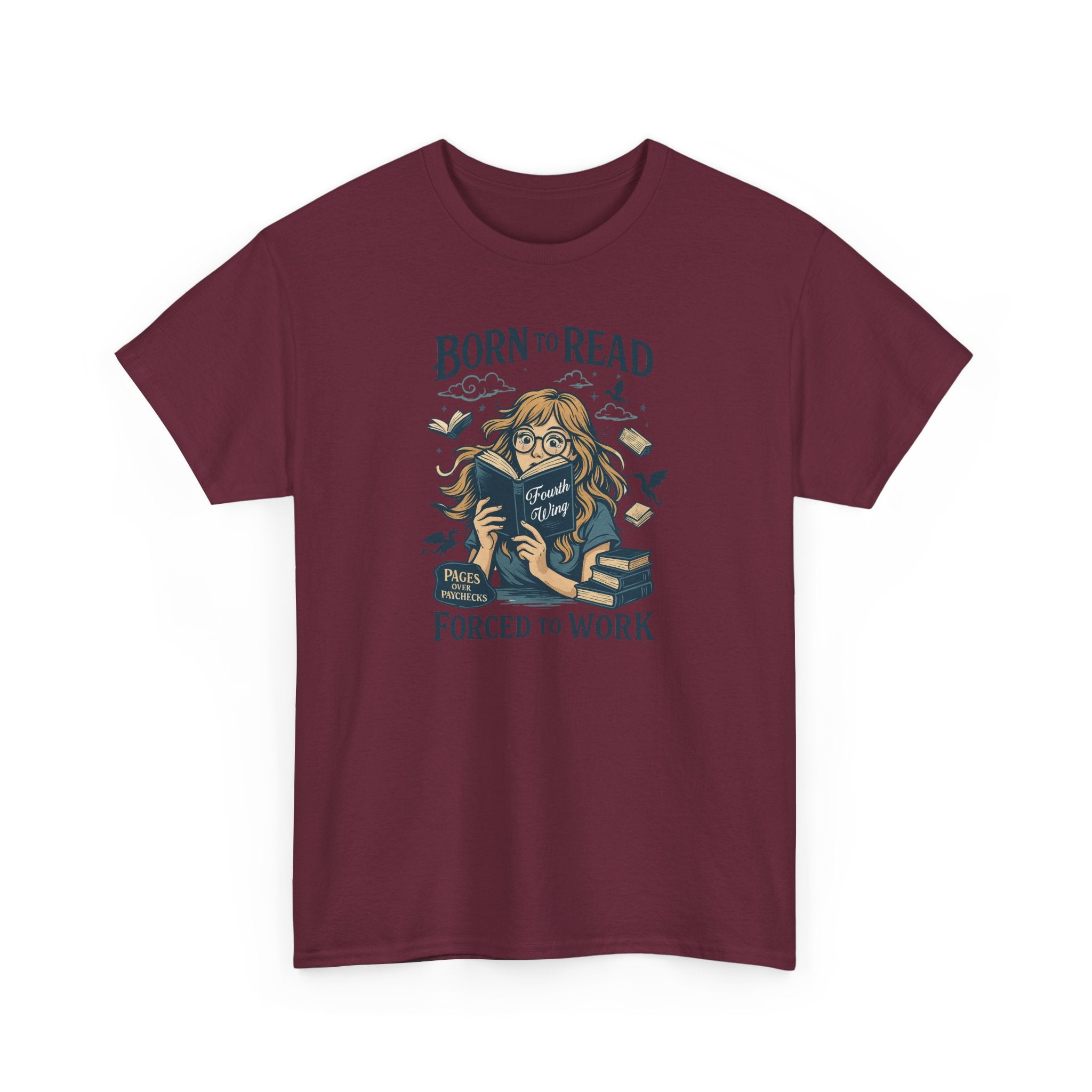 "Born to Read, Forced to Work" Book Lover Graphic Tee
