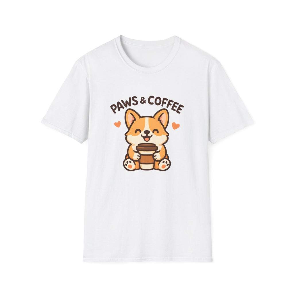 Paws & Coffee Corgi T-Shirt — Cute Dog Lover Coffee Tee