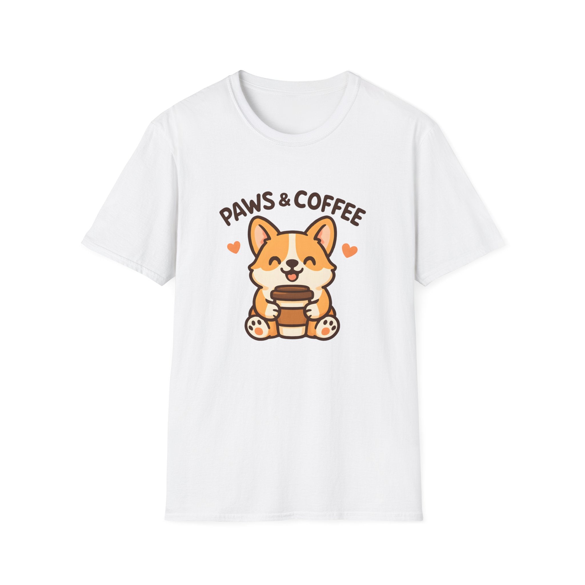 Paws & Coffee Corgi T-Shirt — Cute Dog Lover Coffee Tee