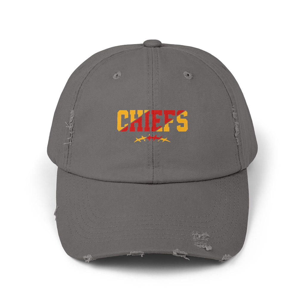 Distressed Chiefs Baseball Cap — Vintage Football Fan Hat